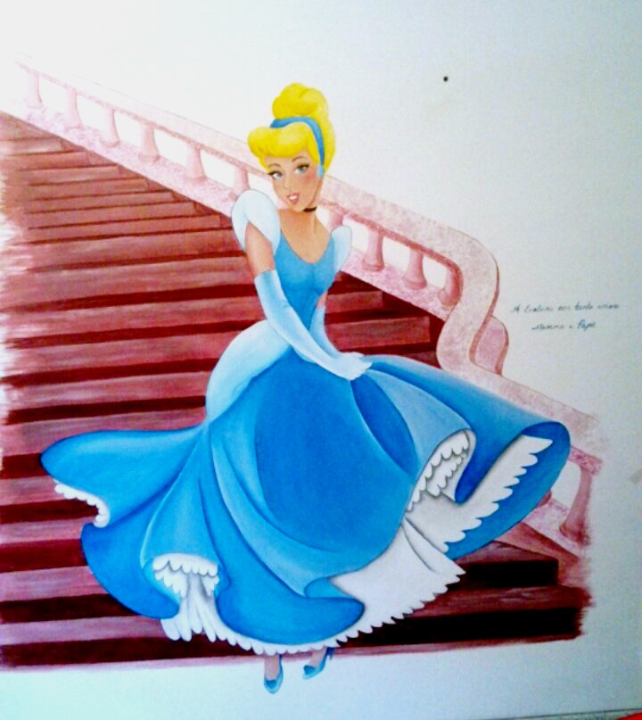 Cenerentola - Murale, acrilico su parete 120x80cm