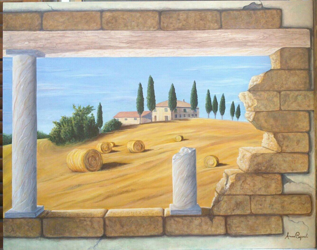 Estate toscana - Acrilico su legno 100x80