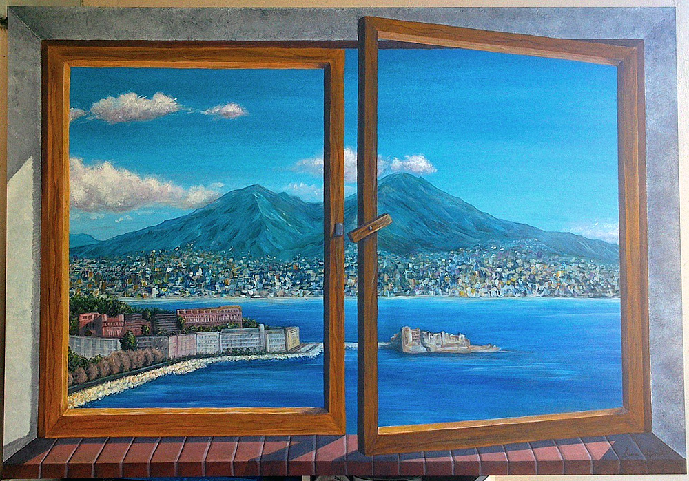 Golfo di Napoli - Acrilico su mdf 100x70