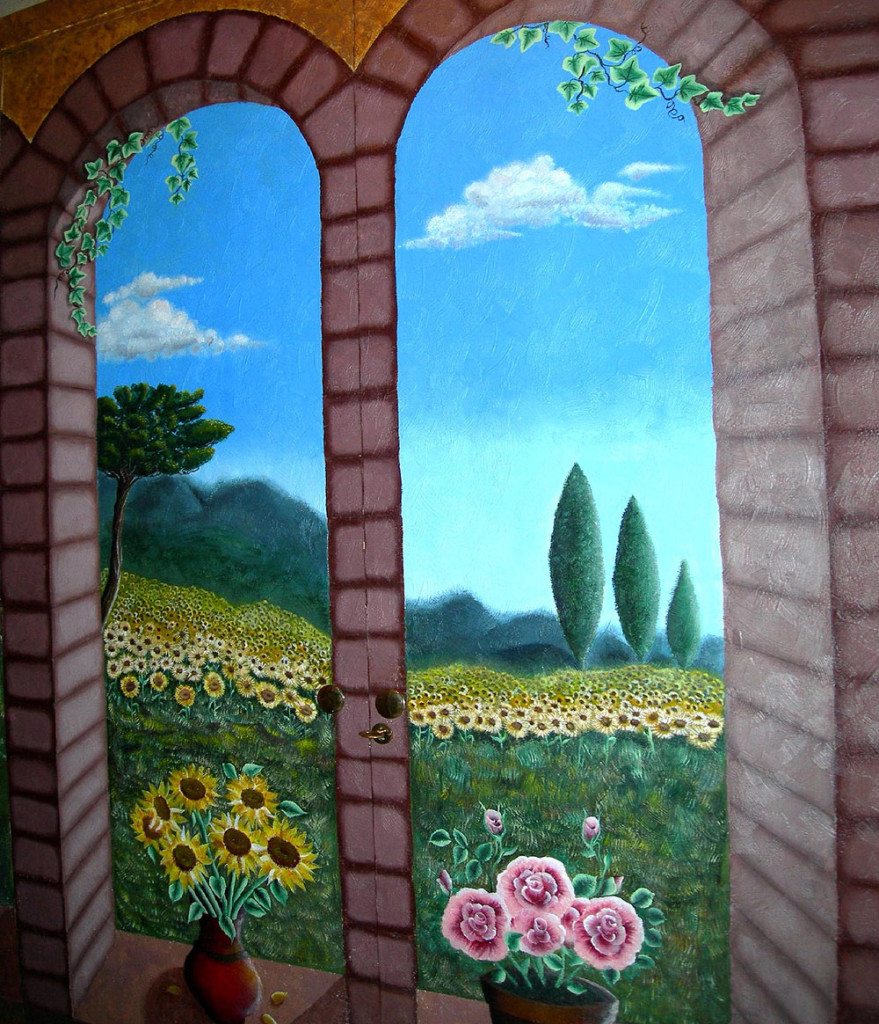 Paesaggio toscano – Acrilico su legno 200x100