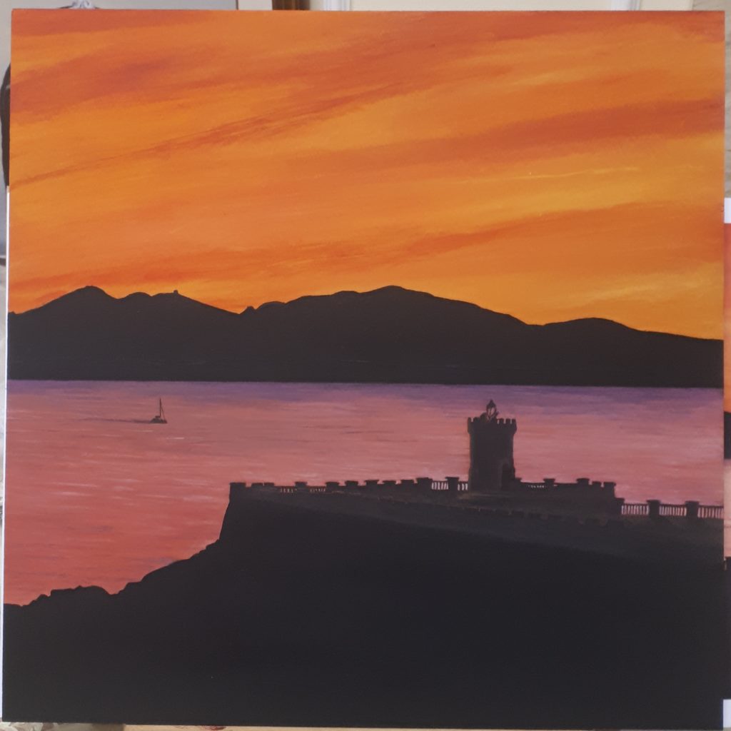 Elba da Piombino - acrilico 40x40 (gennaio 2020)